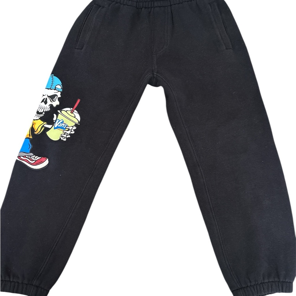 Kids Black Lil’ Reggie Jogger Pants with Graphic Design size 5/medium